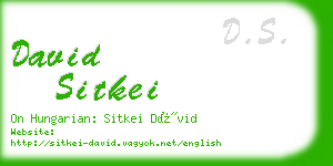 david sitkei business card